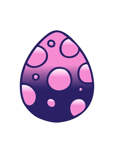 Bobbing motion animation of gradient shaded quirky cartoon easter egg Video stock 323600693