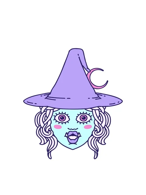 Bobbing motion animation of half orc witch character face Stock Footage 324447780
