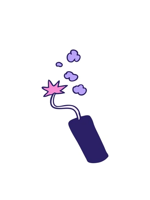 Bobbing motion animation of hand drawn cartoon doodle of a lit dynamite stick Stock Footage 323594868