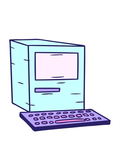 Bobbing motion animation of hand drawn cartoon doodle of a computer and key.. Stock Footage 324052019