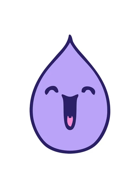 Bobbing motion animation of hand drawn quirky cartoon emotional rain drop Stock Footage 324055495