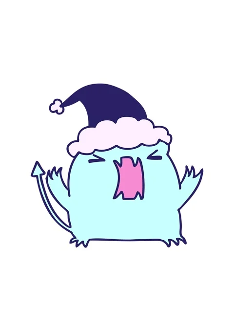 Bobbing motion animation of hand drawn christmas cartoon of kawaii devil Stock Footage 324105990