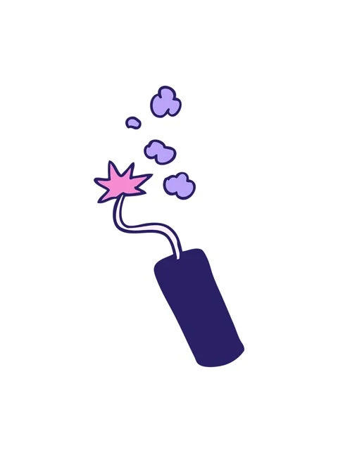 Bobbing motion animation of hand drawn cartoon doodle of a lit dynamite stick Stock Footage 324341719