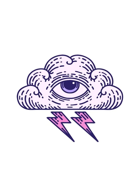 Bobbing motion animation of iconic tattoo style image of an all seeing eye .. Stock Footage 324200417