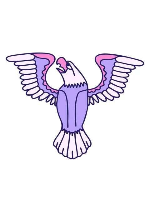 Bobbing motion animation of iconic tattoo style image of an american eagle Stock Footage 324288826