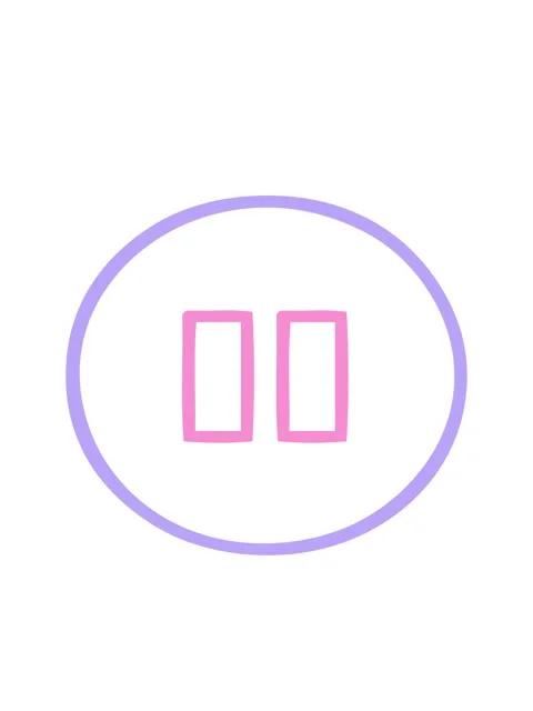 Bobbing motion animation of line drawing cartoon of a pause button icon Stock Footage 323593814