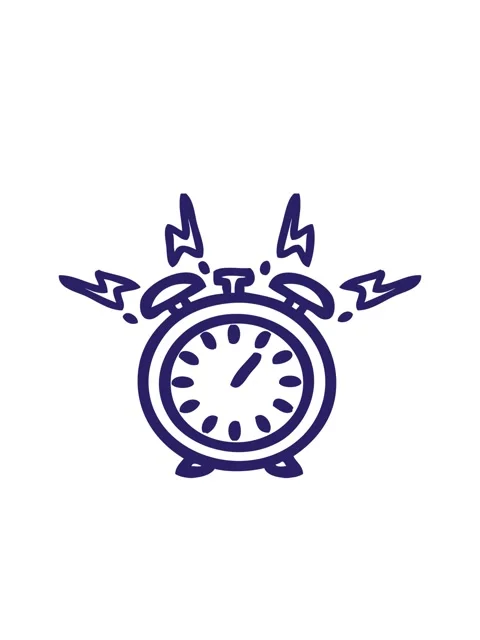 Bobbing motion animation of line drawing cartoon of a ringing alarm clock ico Stock Footage 324270073