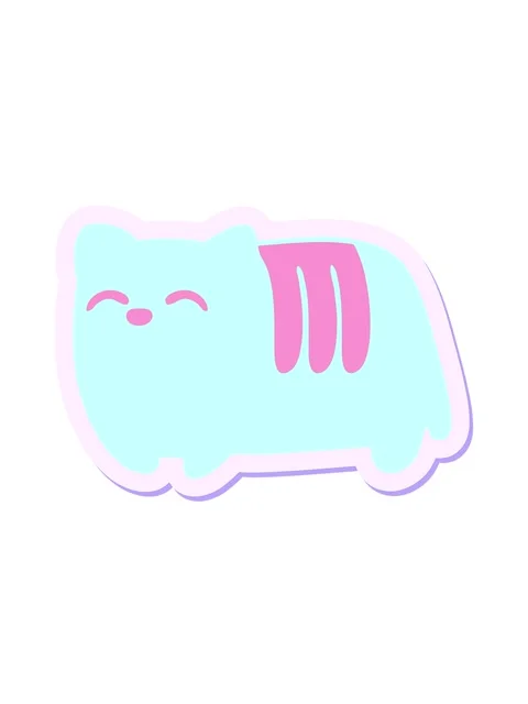 Bobbing motion animation of loaf cat sticker Stock Footage 324420565