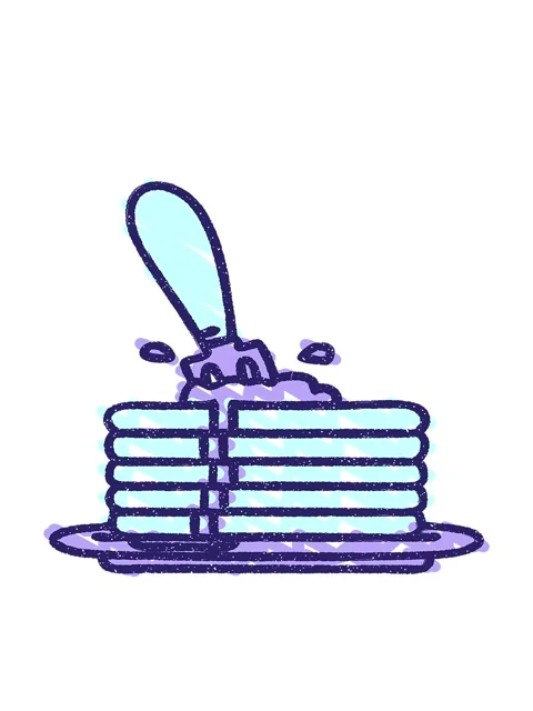 Bobbing motion animation of Pancake Stack Chalk Drawing 스톡 동영상 324423592