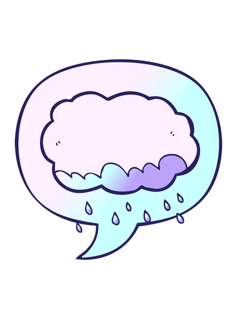 Bobbing motion animation of rain cloud with speech bubble in smooth gradien.. Stock Footage 324450414