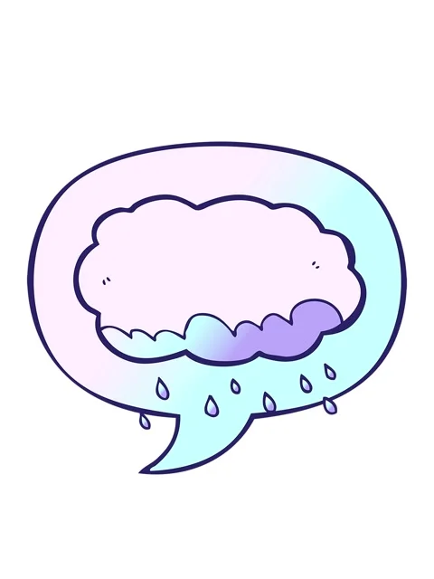 Bobbing motion animation of rain cloud with speech bubble in smooth gradien.. Stock Footage 324458412