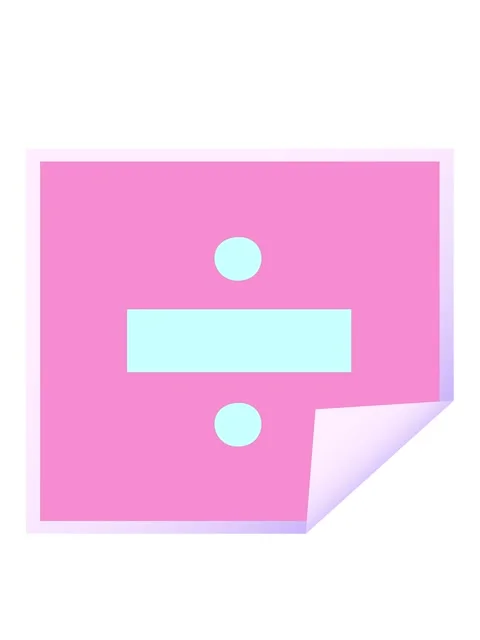 Bobbing motion animation of square peeling sticker cartoon of a division symb Stock Footage 324058114