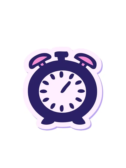 Bobbing motion animation of sticker of a cute cartoon alarm clock Stock Footage 324389757