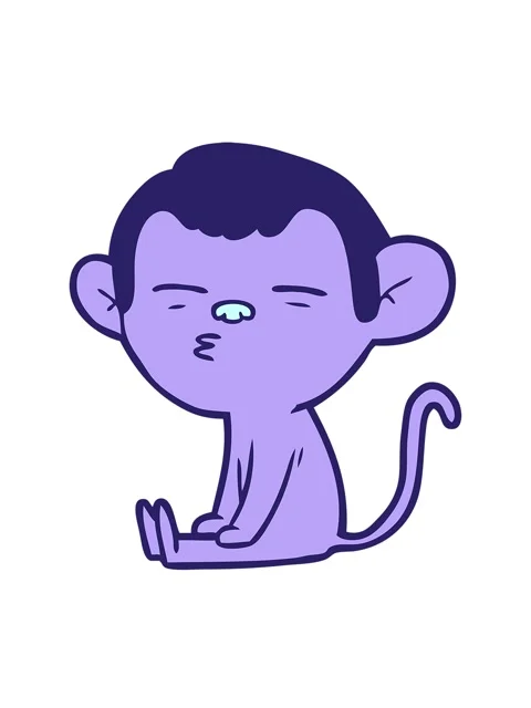 Bobbing motion animation of suspicious monkey Video stock 324257369