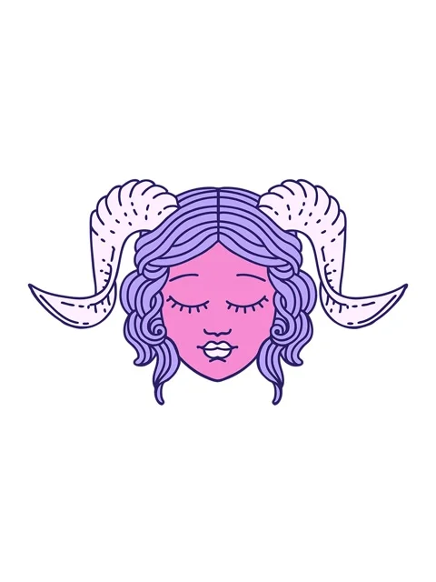 Bobbing motion animation of Tattoo Style tiefling character face Stock Footage 324131760