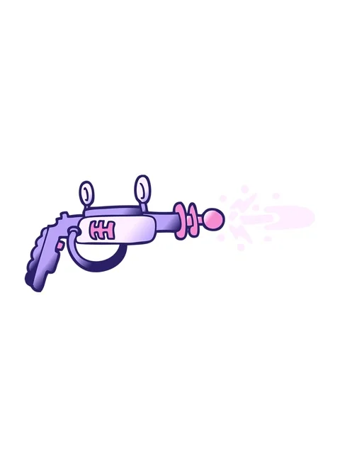 Bobbing motion animation of vector gradient illustration cartoon ray gun Stock Footage 324350614