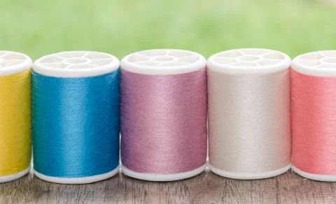 Bobbins with thread Stock Photos