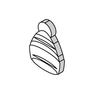 Bobble hat cap isometric icon vector illustration Stock Illustration