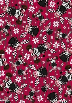 Bobble Hat Zebra Pattern Stock Illustration