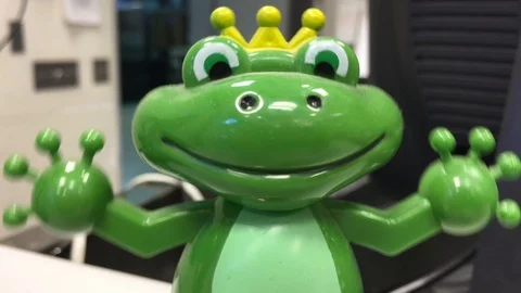Bobble Head Frog Close Up Video stock 89410080