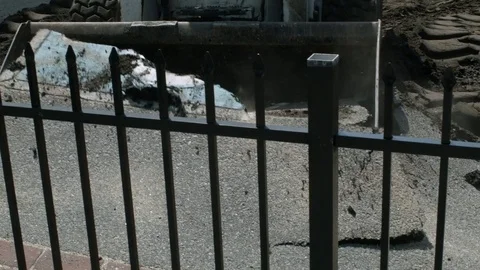 Bobcat Compact Track Loader Breaking Asphalt At Construction Site Stock Footage 76767723