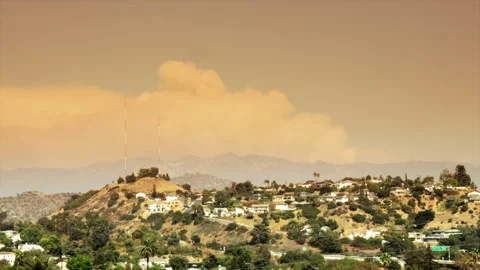 Bobcat Fire Timelapse Stock Footage 145293963