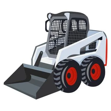BobCat loader on white background - vector image. Construction equipment concept Illustrazione stock