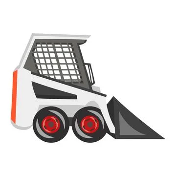 BobCat loader on white background - vector image. Construction equipment concept Stock Illustration