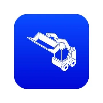 Bobcat machine icon blue Stock Illustration