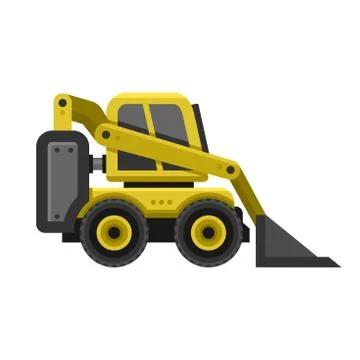 Bobcat Machine Icon. Flat Style Design. Vector Stock Illustration