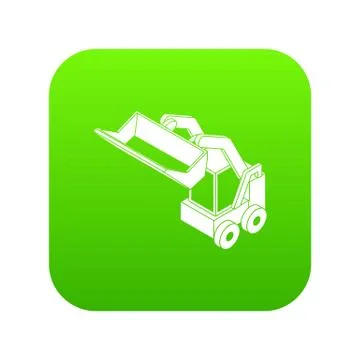 Bobcat machine icon green Stock Illustration