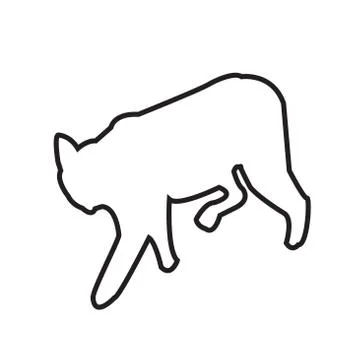 Bobcat outline on white background Stock Illustration