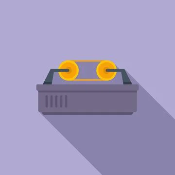 Bobine machine icon flat vector. Cotton factory Illustrazione stock