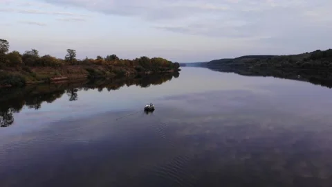 Boboat with fishermen Stock Footage 161152265