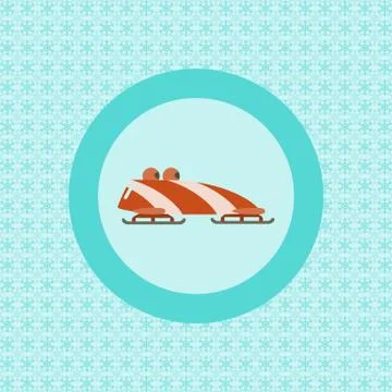 Bobsled flat icon Stock Illustration