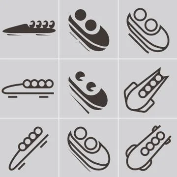 Bobsled icons Stock Illustration