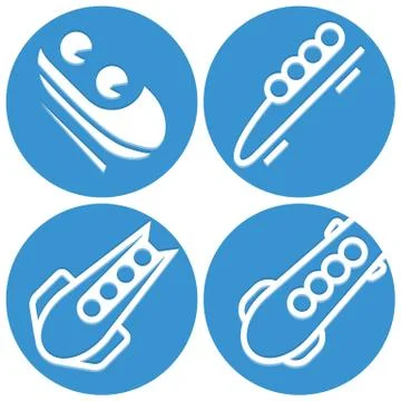 Bobsled icons Stock Illustration