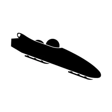 Bobsled. Teams of 2. Icon on white background Stock Illustration