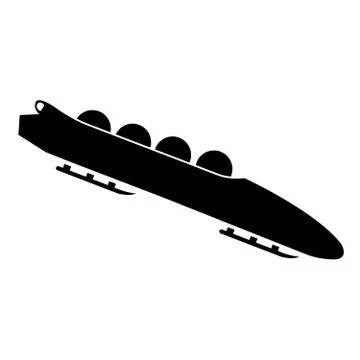 Bobsled. Teams of 4. Icon on white background Stock Illustration