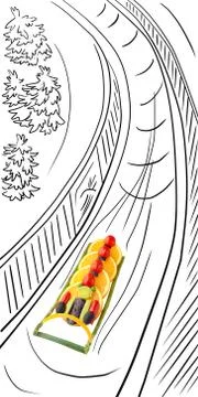Bobsled at Winter Olympics. Stock Photos