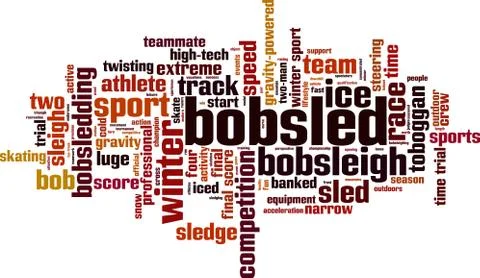Bobsled word cloud Stock Illustration