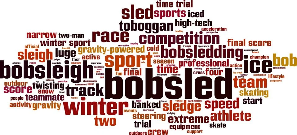Bobsled word cloud Stock Illustration