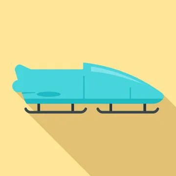 Bobsleigh icon, flat style Stock Illustration