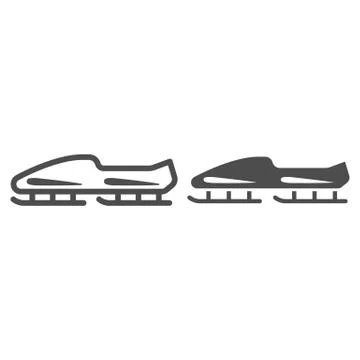 Bobsleigh sled line and solid icon, Winter sport concept, Bobsled sign on white Stock Illustration