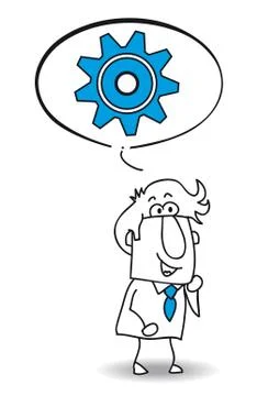 Boby the businessman thinks Stock Illustration