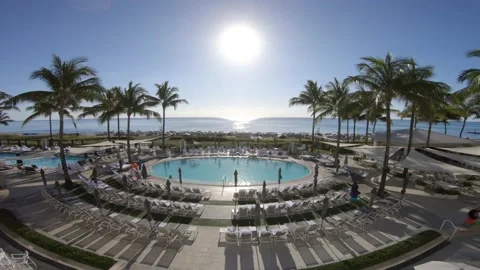 Boca Beach Club Pool Stock Footage 200796776