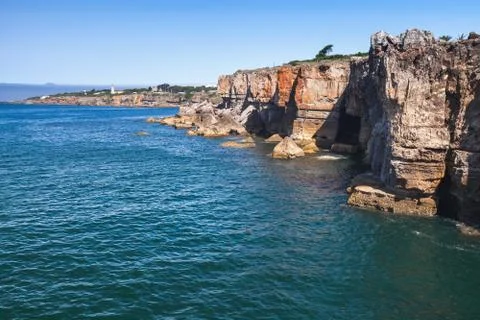 Boca do Inferno. Seaside cliffs. Cascais, Portugal Stock Photos