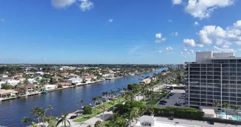 Boca Raton Homes with docks Intercoastal Waterfront Construction 2 Stock Footage 276391997