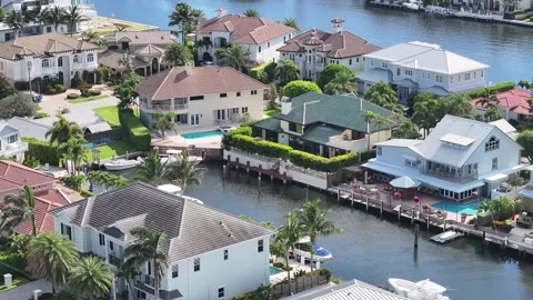 Boca Raton Homes with docks Intercoastal Vídeos de archivo 276392055