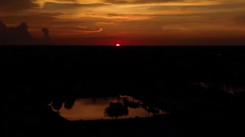 Boca Rio Sunset Orbit Shot Stock Footage 344434020